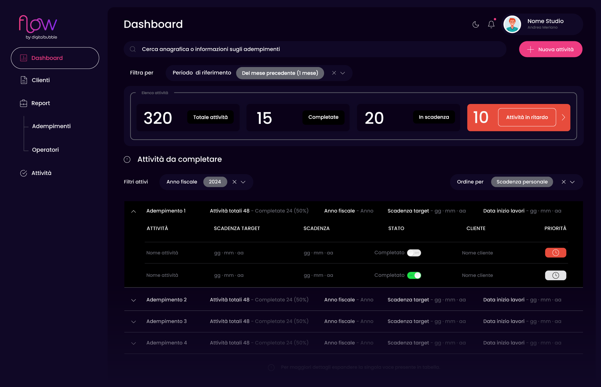 Screen Digital Bubble - Dashboard